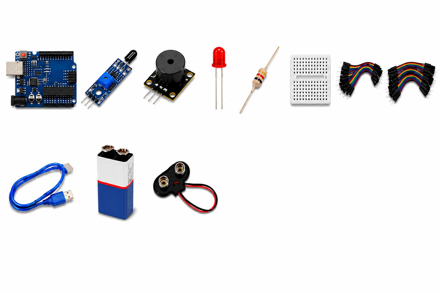 Fire Detection Alarm Project Kit Using Arduino uno - Image 2