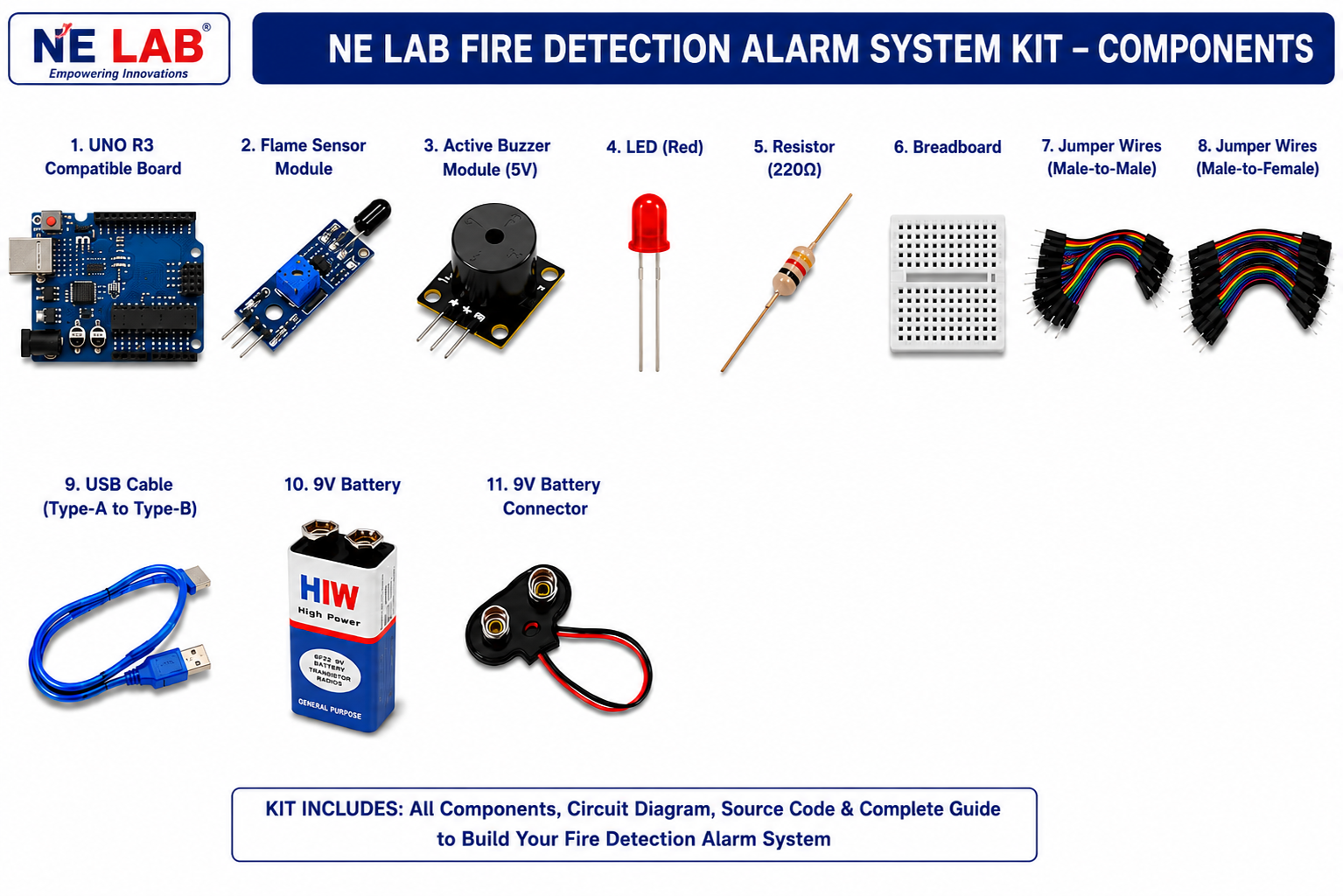 Fire Detection Alarm Project Kit Using Arduino uno - Image 4