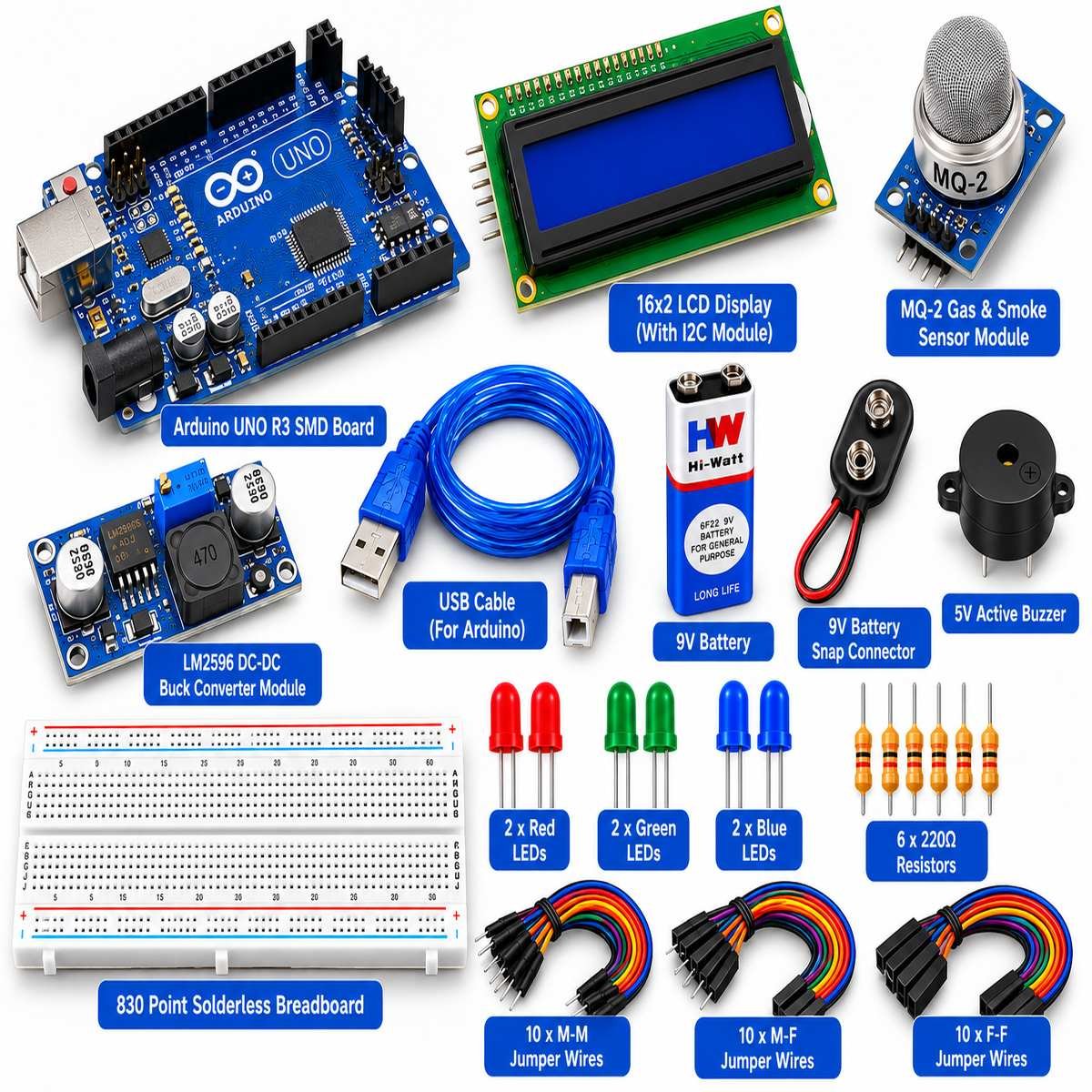 Gas Leakage & Smoke Detection Alarm System Project Kit using arduino - Image 2