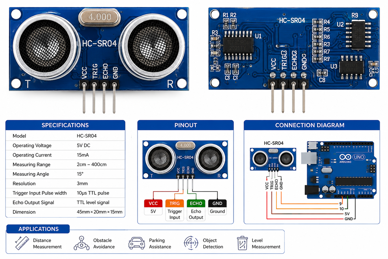 HC-SR04 Ultrasonic Sensor - Image 3