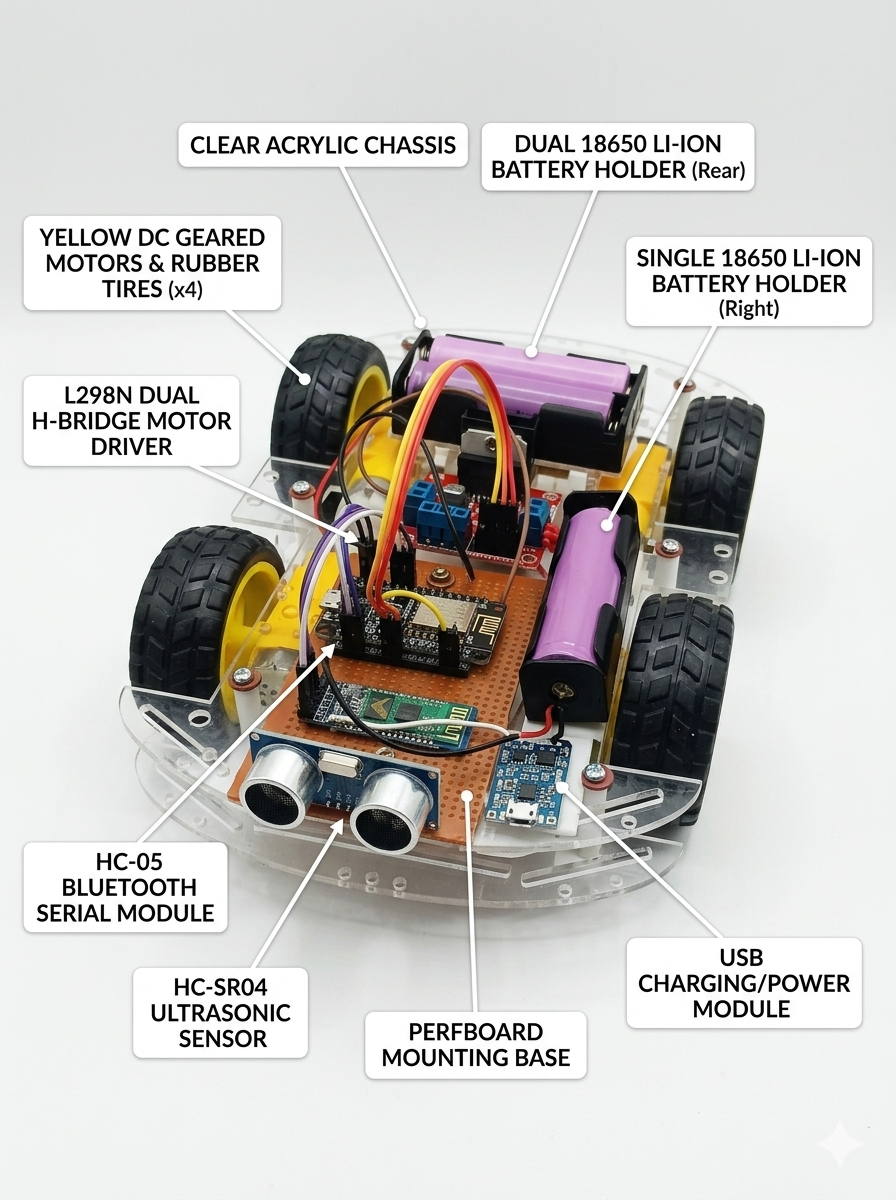 Smart Robot Car with Obstacle Avoidance complete Project using esp8266 - Image 2