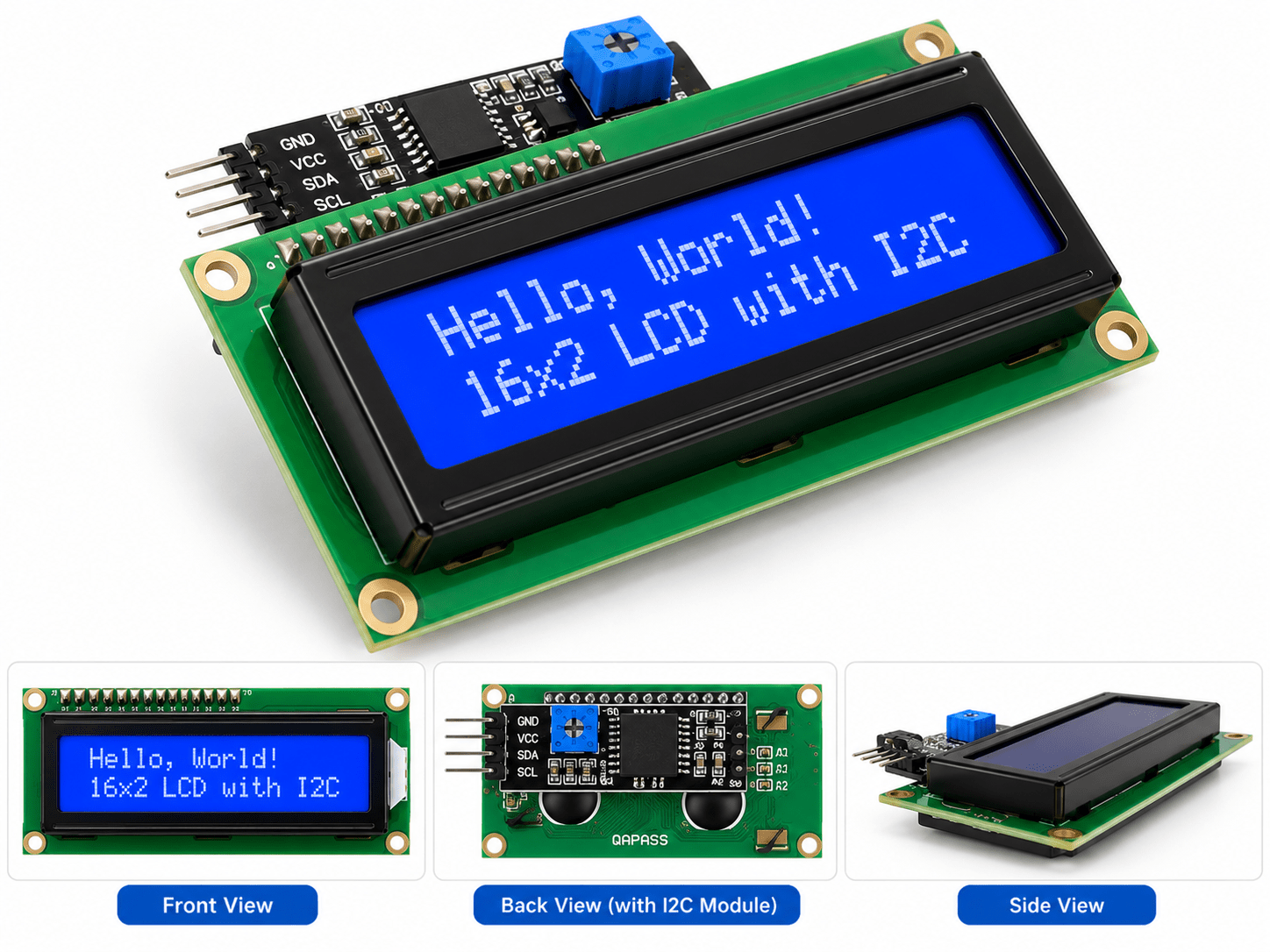 16x2 LCD Display with I2C Module – 5V Character LCD for Arduino, ESP32 - Image 2