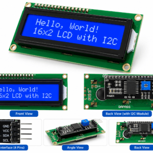 16x2 LCD Display with I2C Module – 5V Character LCD for Arduino, ESP32