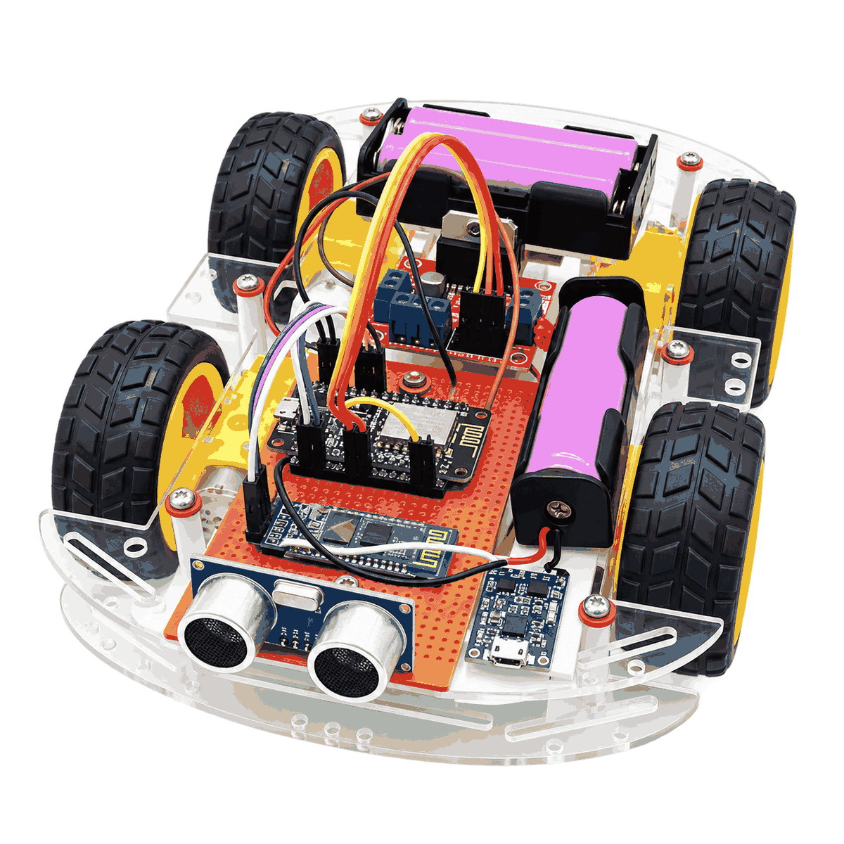 Smart Robot Car with Obstacle Avoidance complete Project using esp8266