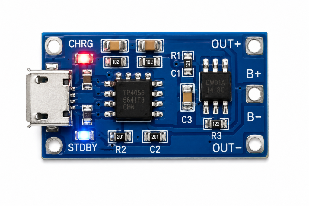 TP4056 Li-ion Charging Module 1A Micro USB 3.7V