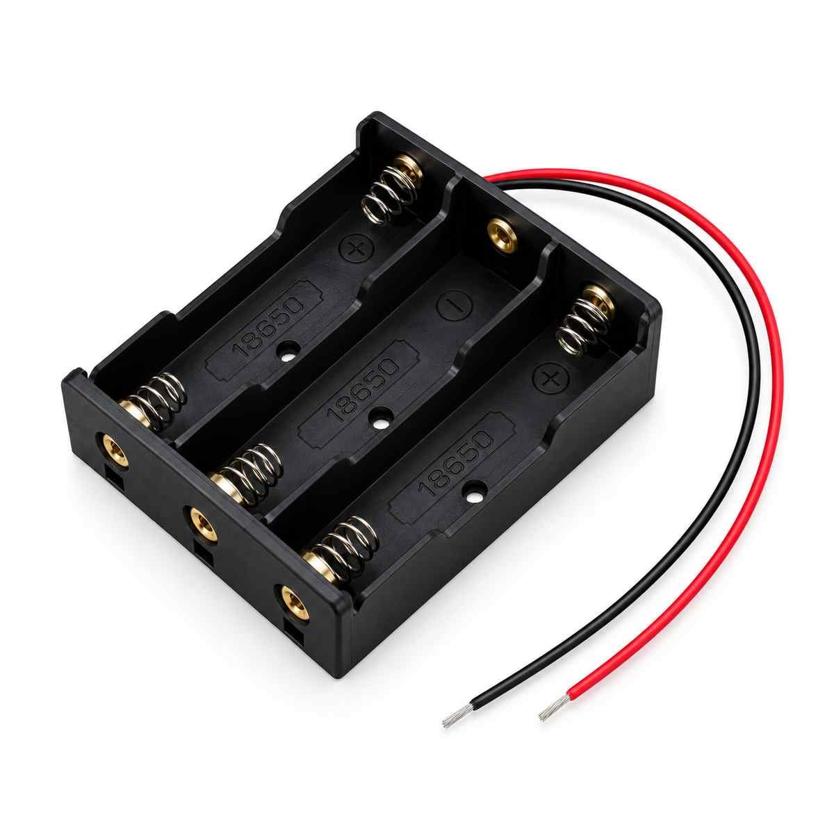 18650 Li-ion 3 Battery Holder with Wires – 3 Cell Battery Case