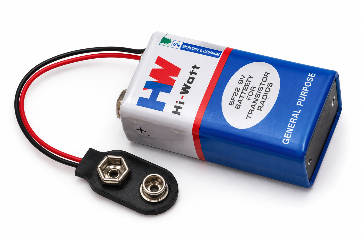 9V Battery with Connector - Image 2