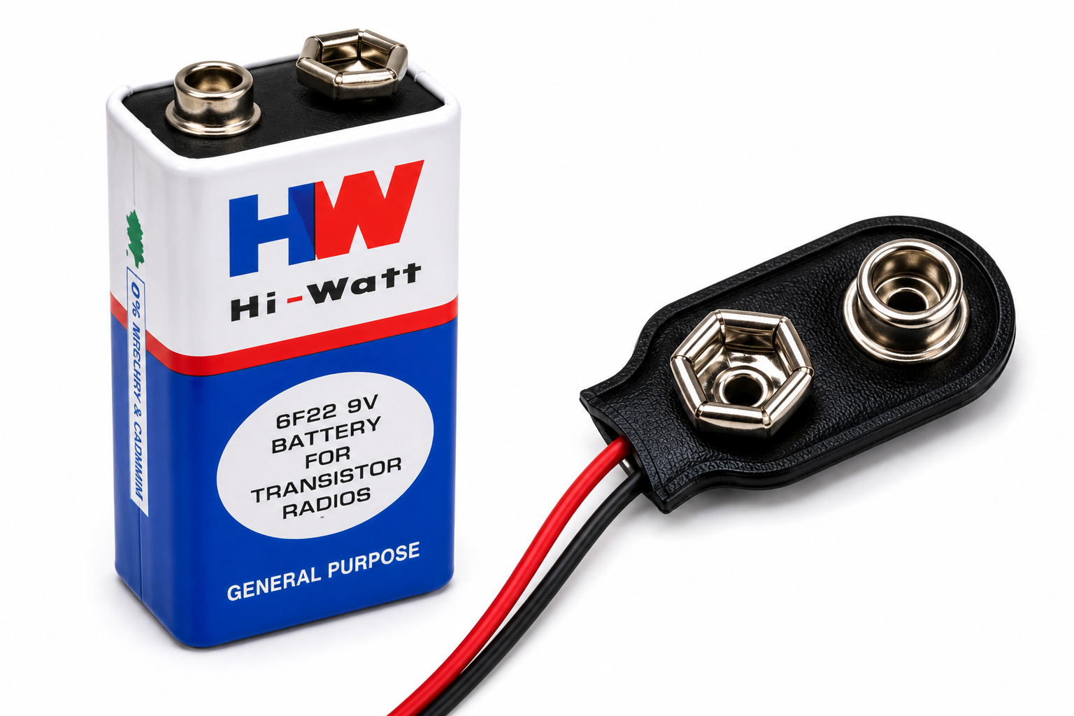 9V Battery with Connector